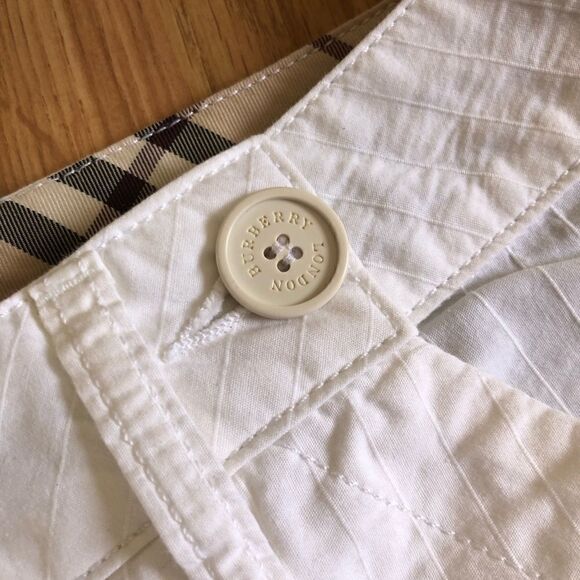 Burberry London White Cotton Trouser Pants Wide Leg Made in Italy - Picture 4 of 13